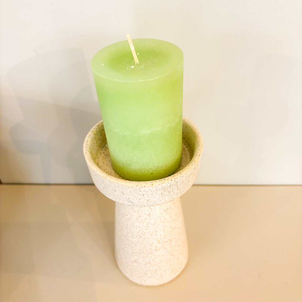 "DUO" Kerzenhalter, beige meliert