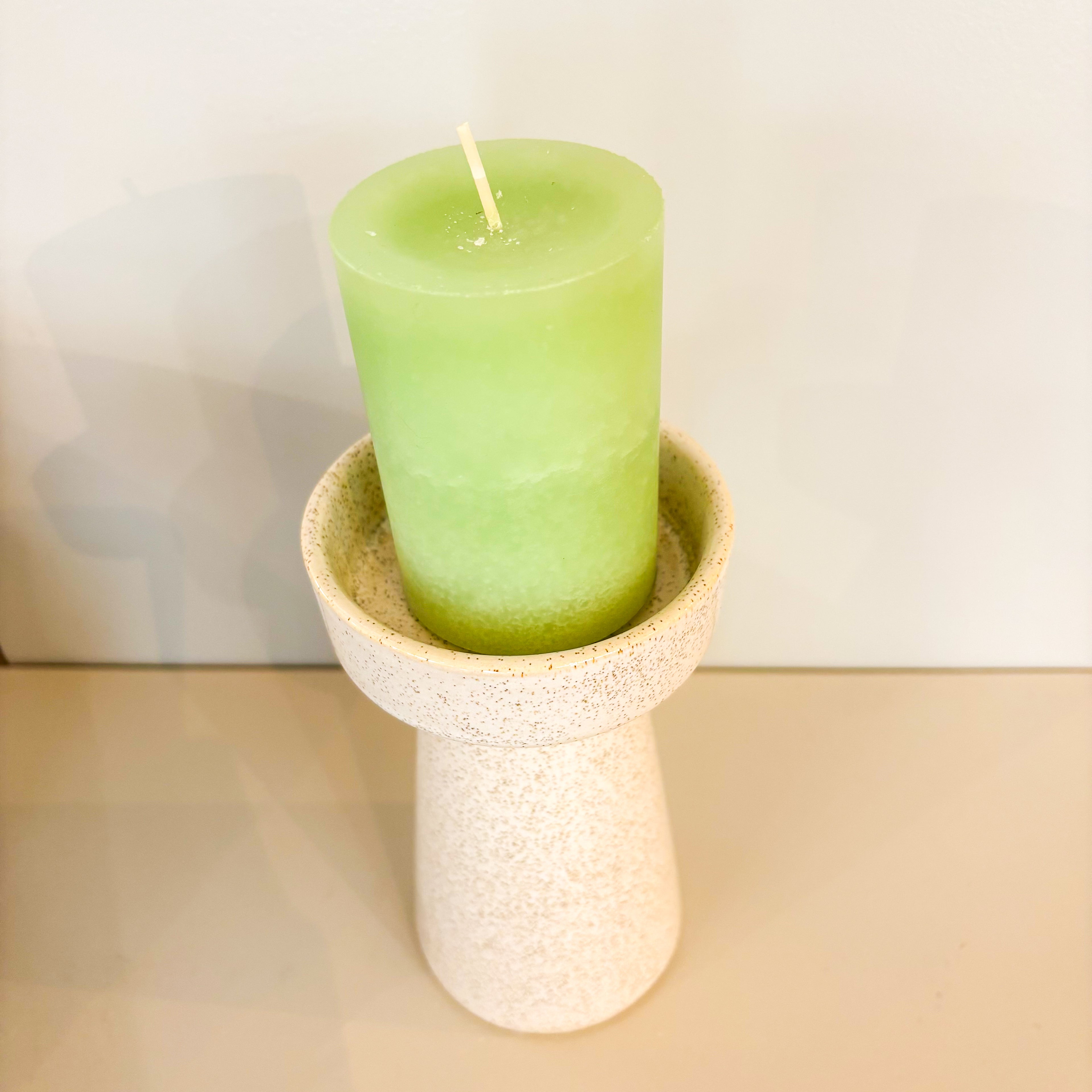 "DUO" Kerzenhalter, beige meliert