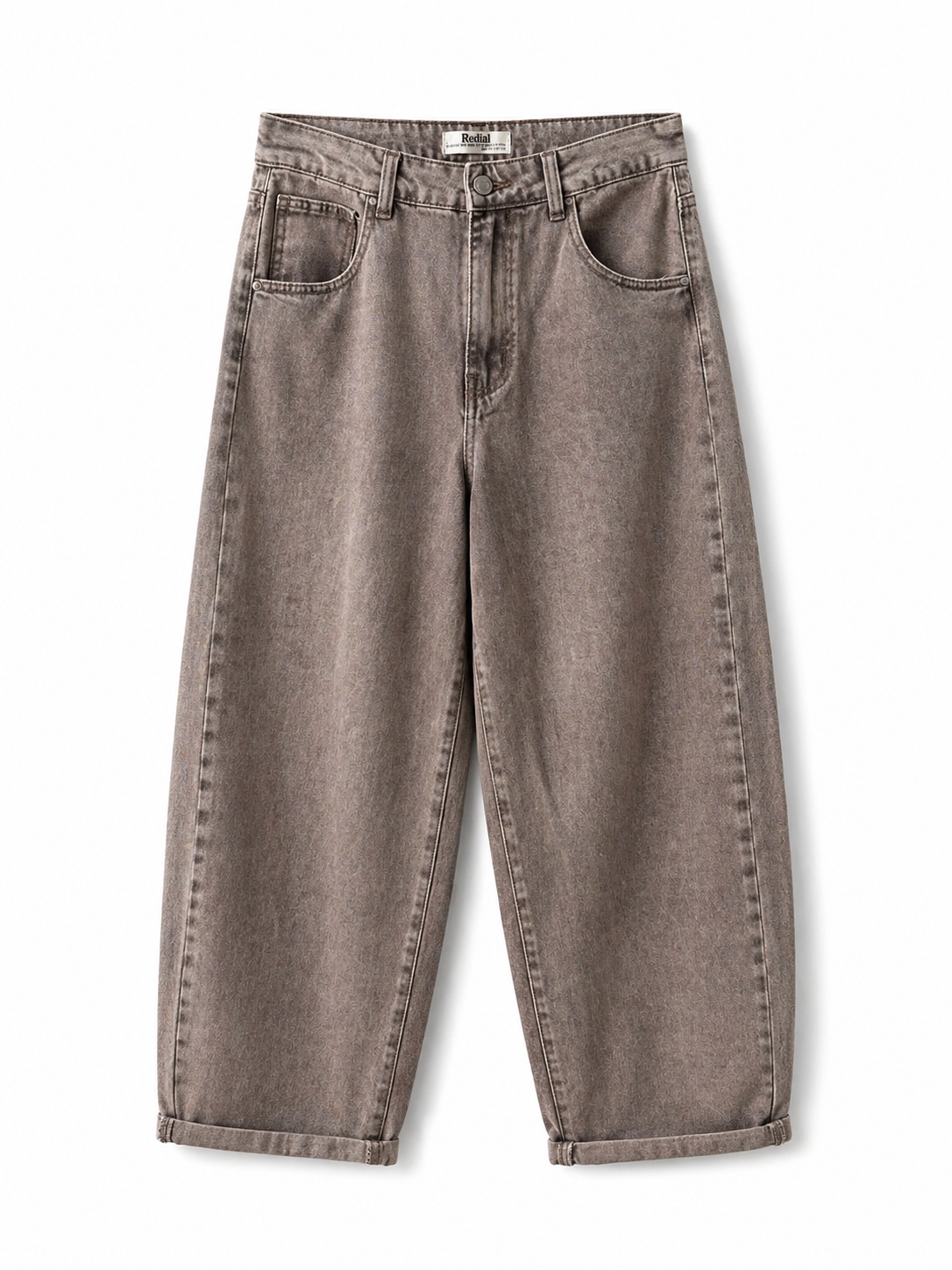 "BOBBY" Barrel Fit Jeans, braun meliert