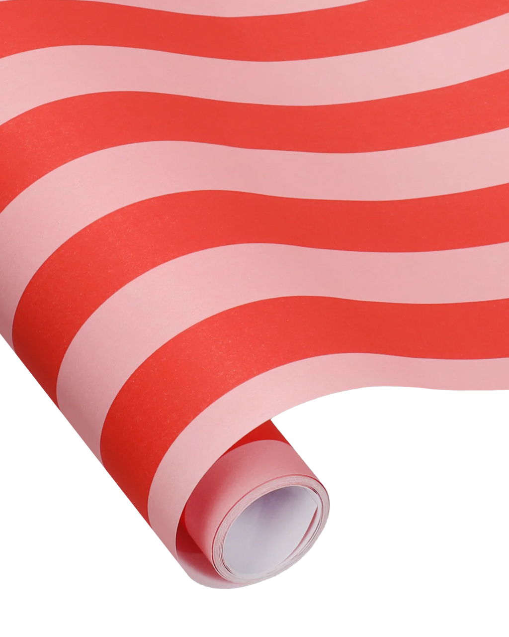 KADOOLE Geschenkpapier "Streifen", Mohnrot / Litschi