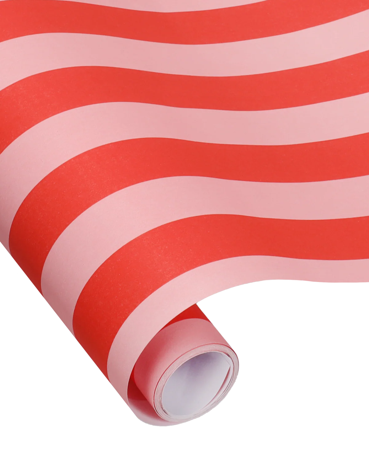 KADOOLE Geschenkpapier "Streifen", Mohnrot / Litschi