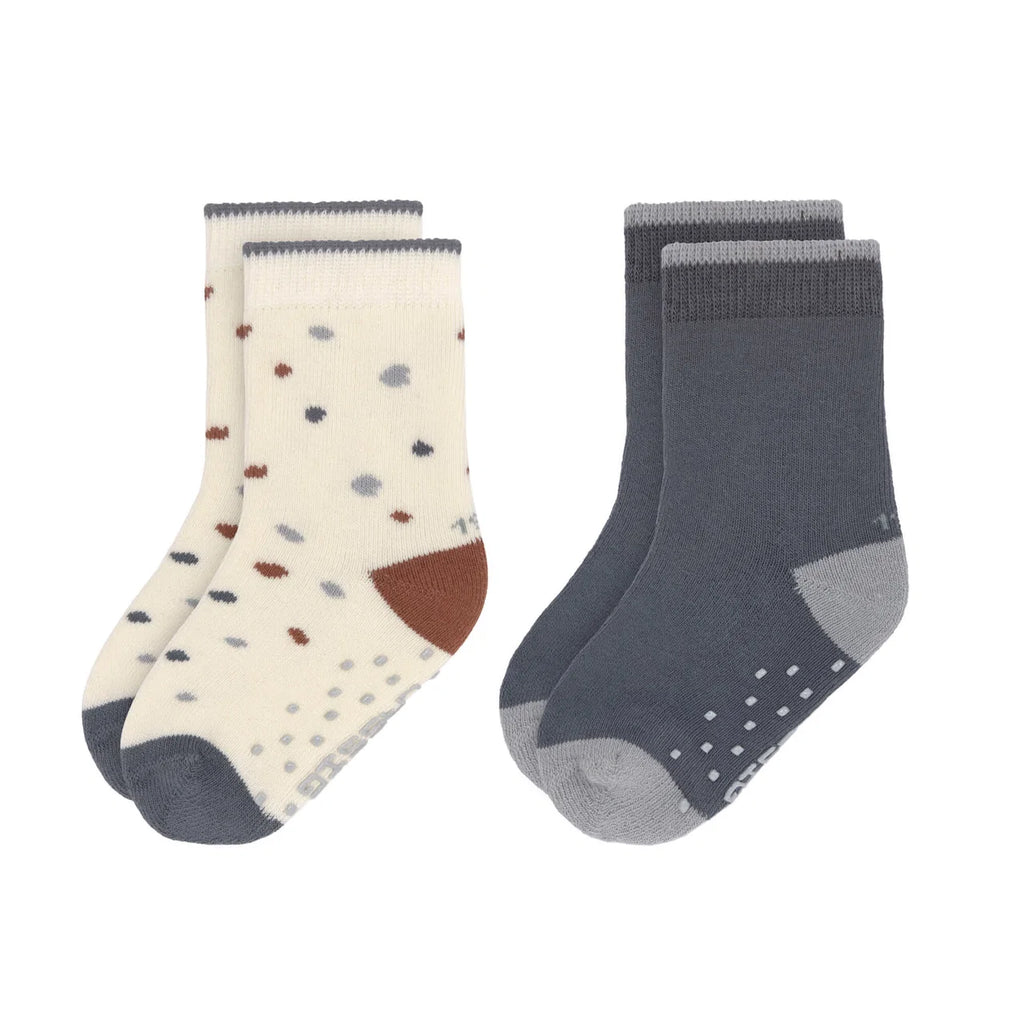 LÄSSIGSOCKS Antirutsch-Socken Tiny Farmer, blau