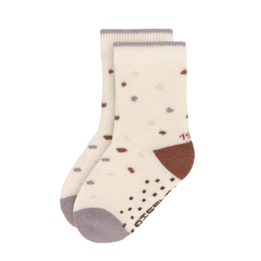 LÄSSIGSOCKS Antirutsch-Socken Tiny Farmer, lila