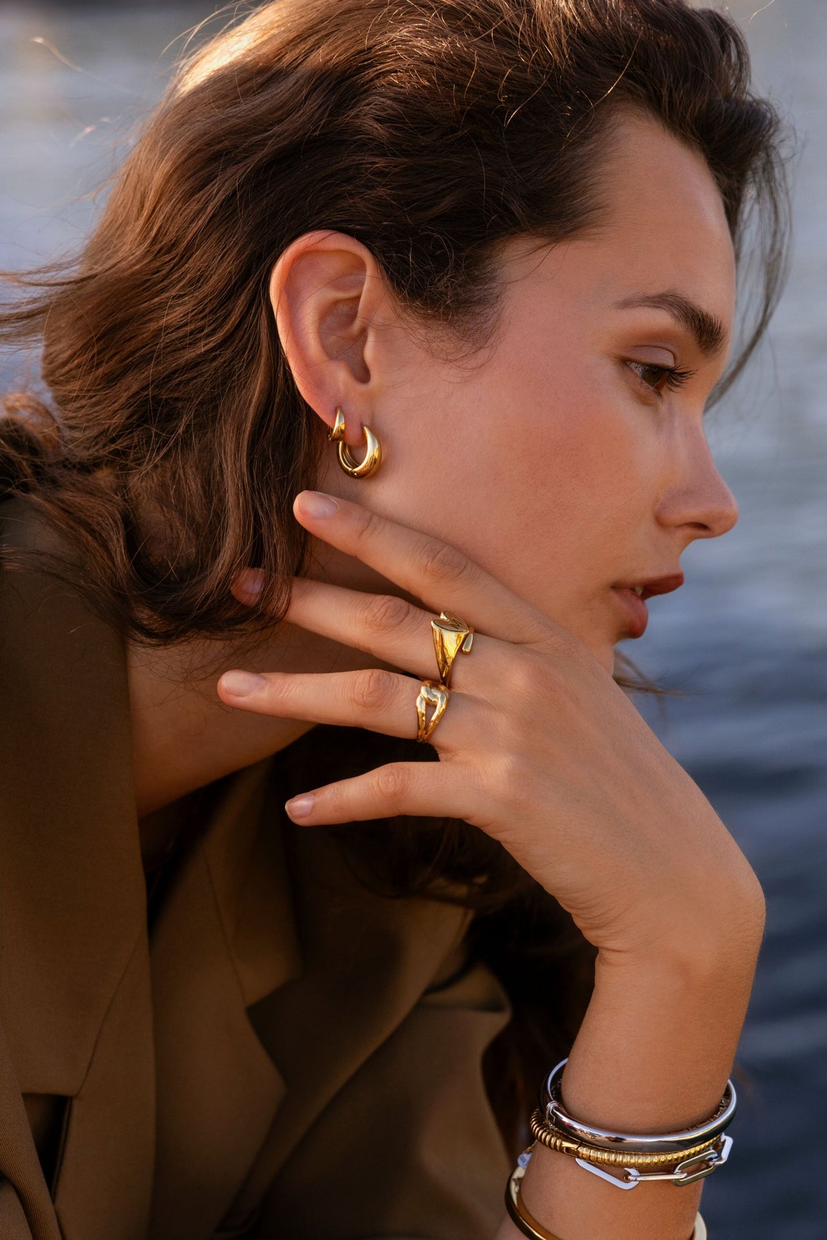 MYBOLD chunky Creolen, gold