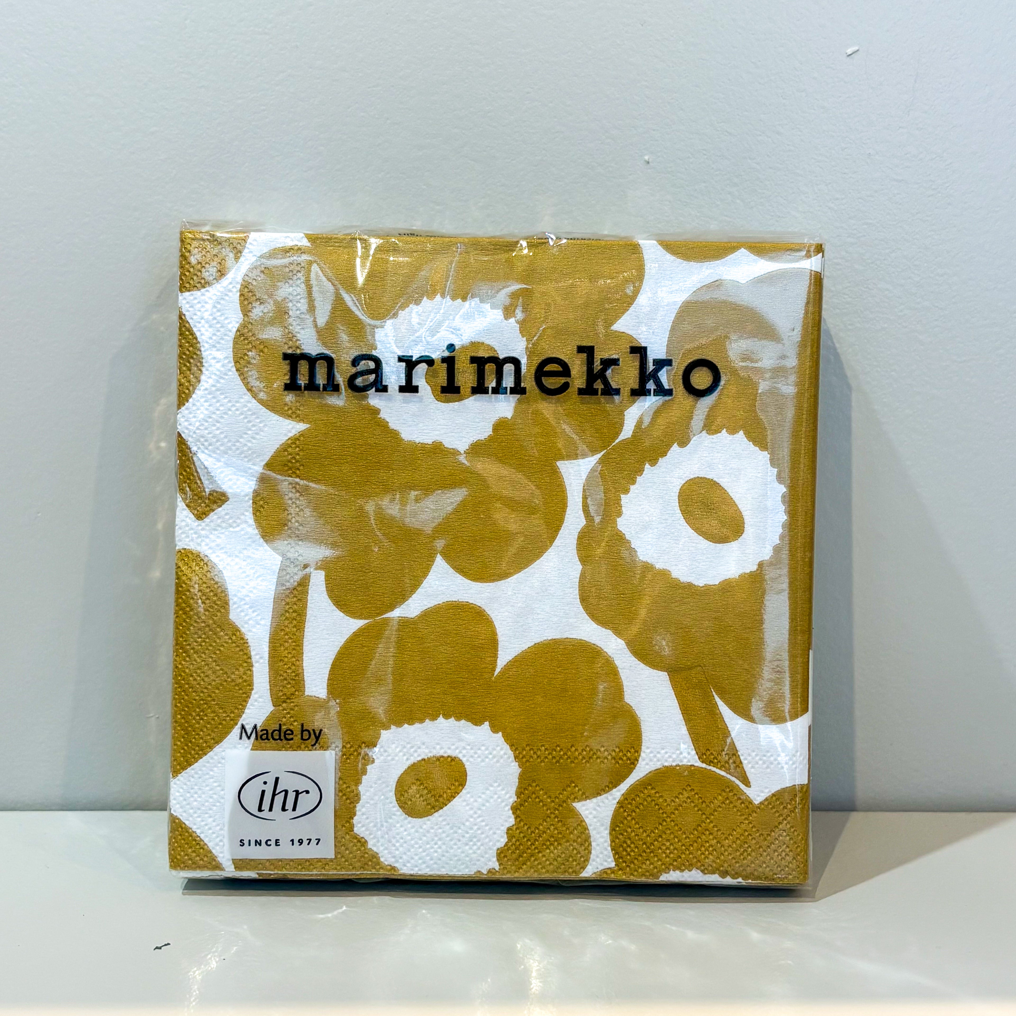 MARIMEKKO Servietten 25 x 25 cm, white / gold