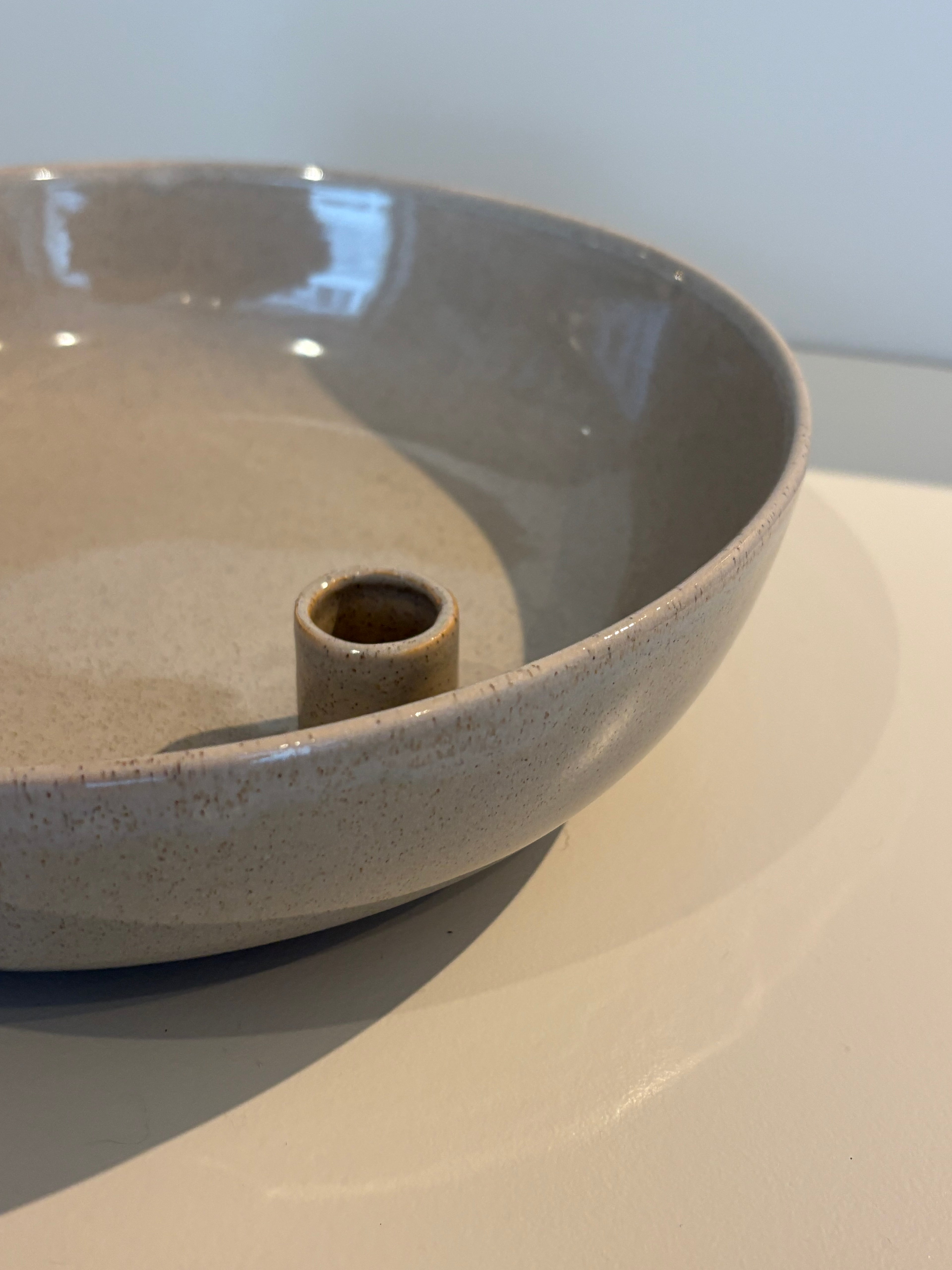 „LIDA“ Kerzenschale, groß, beige