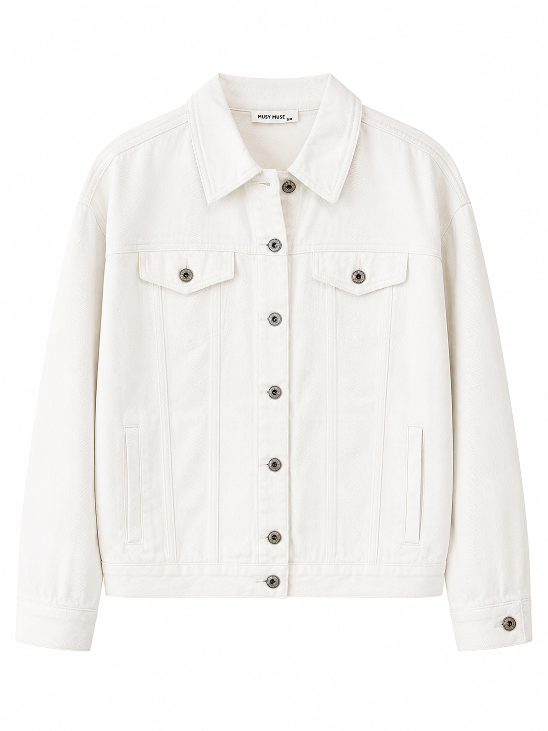 "PALMS" Jeansjacke, white denim