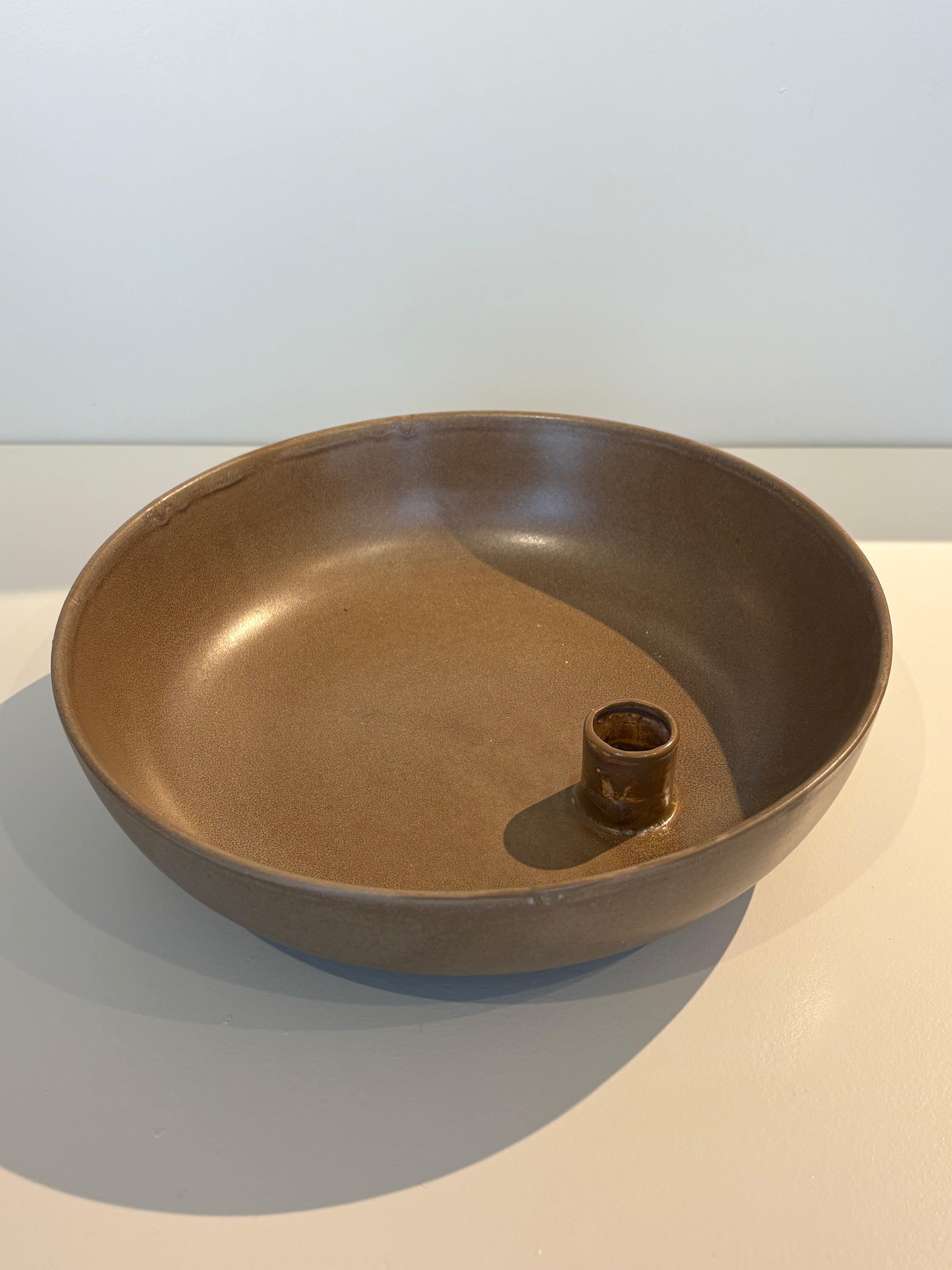 „LIDA“ Kerzenschale, groß, braun