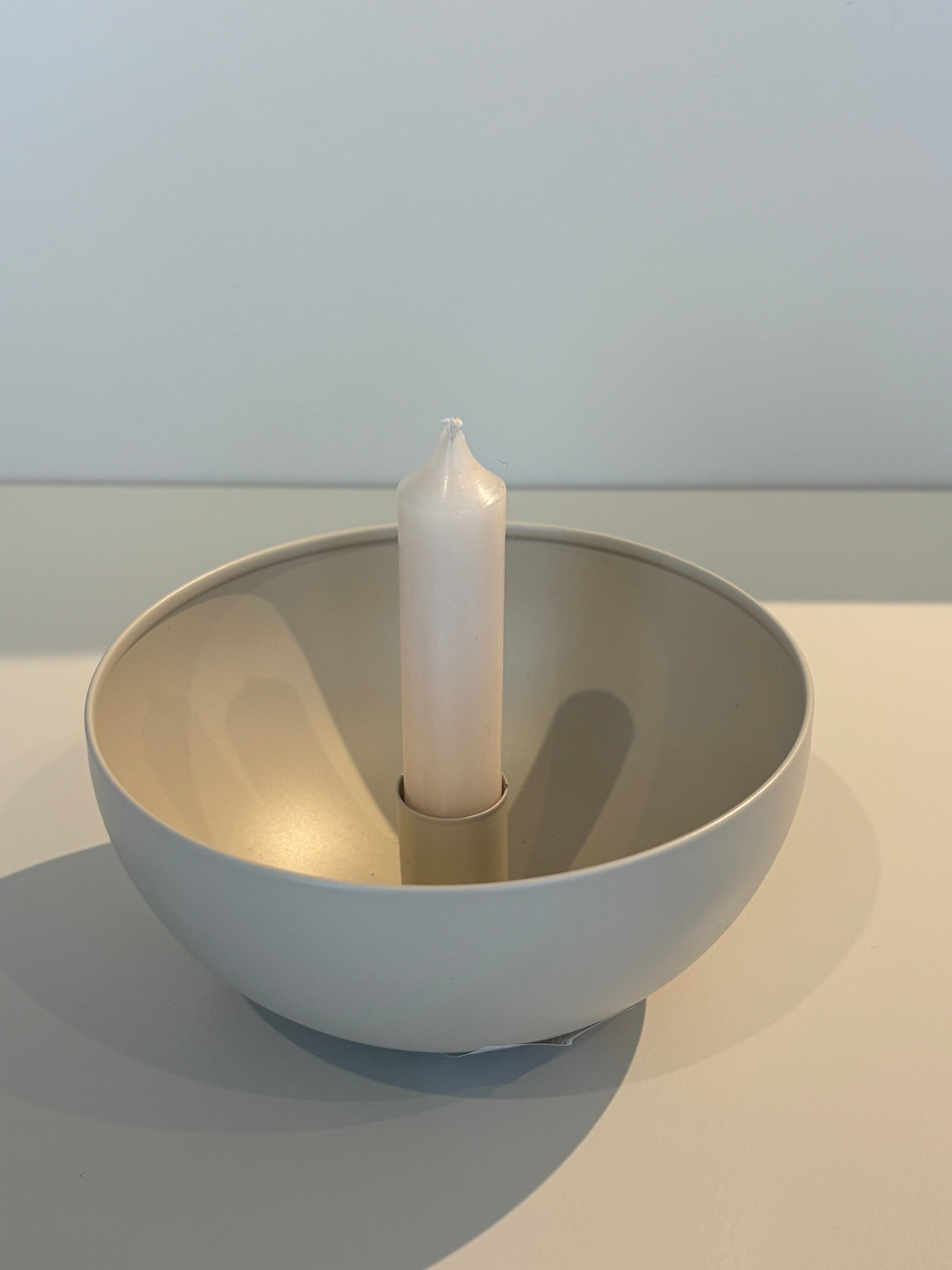 „LINNEN“ Kerzenschale, beige