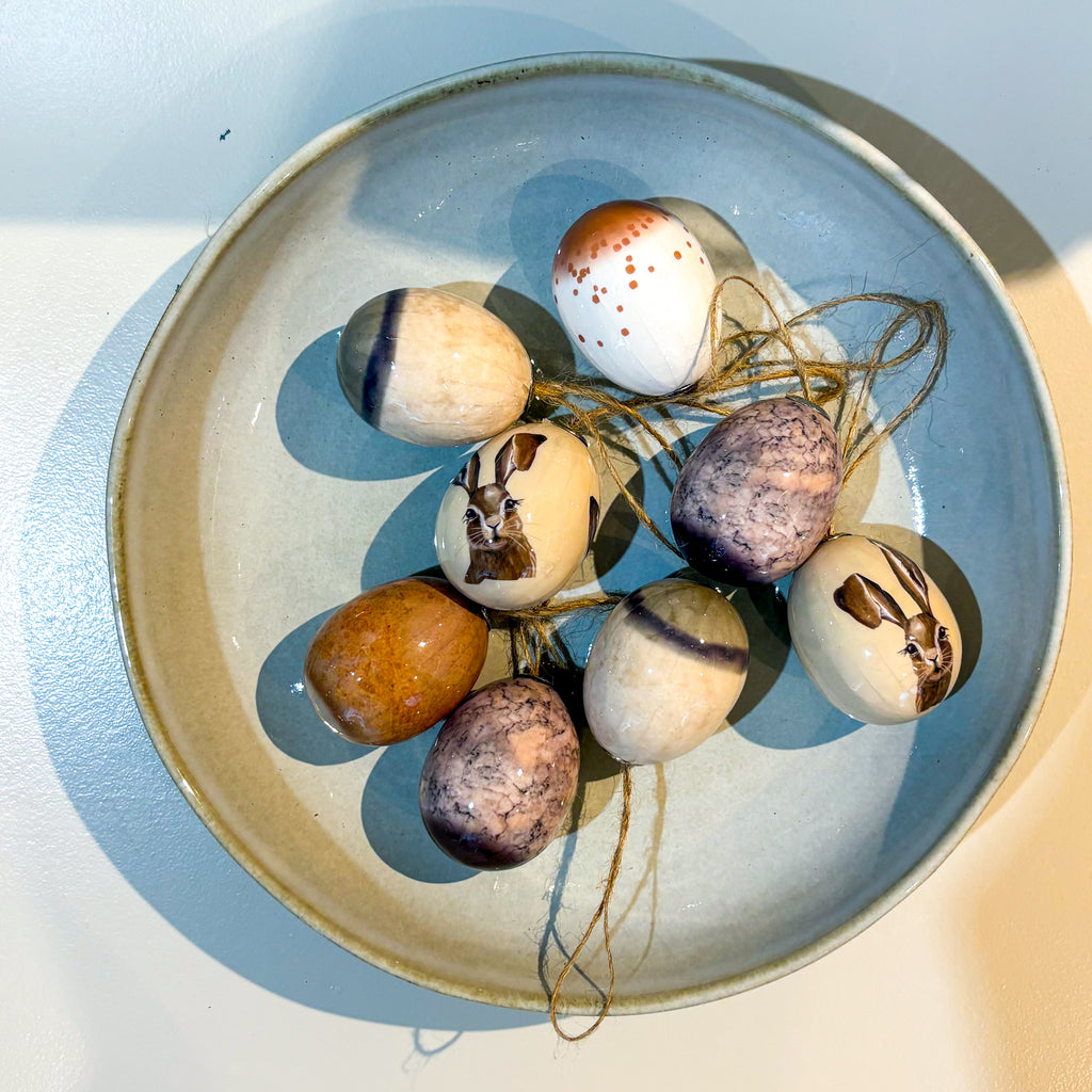 WLEGG 8erSET Eier zum Hängen, bedruckt