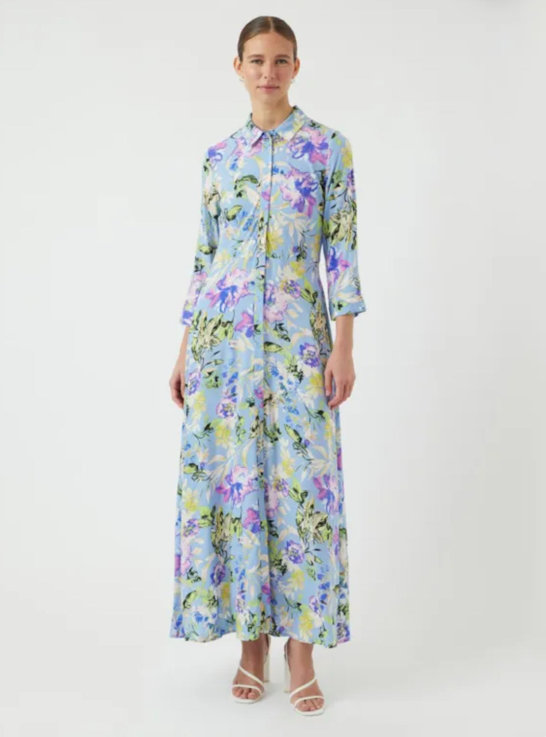 YASSAVANNA Long Shirt Dress, Clear Sky Alicca