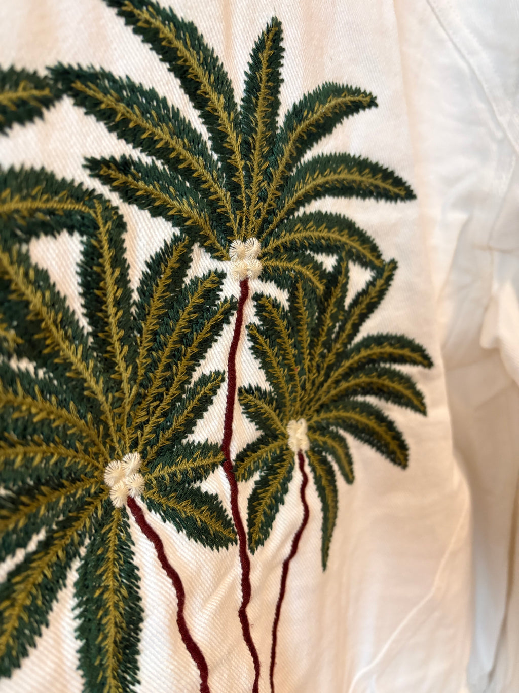 "PALMS" Jeansjacke, white denim