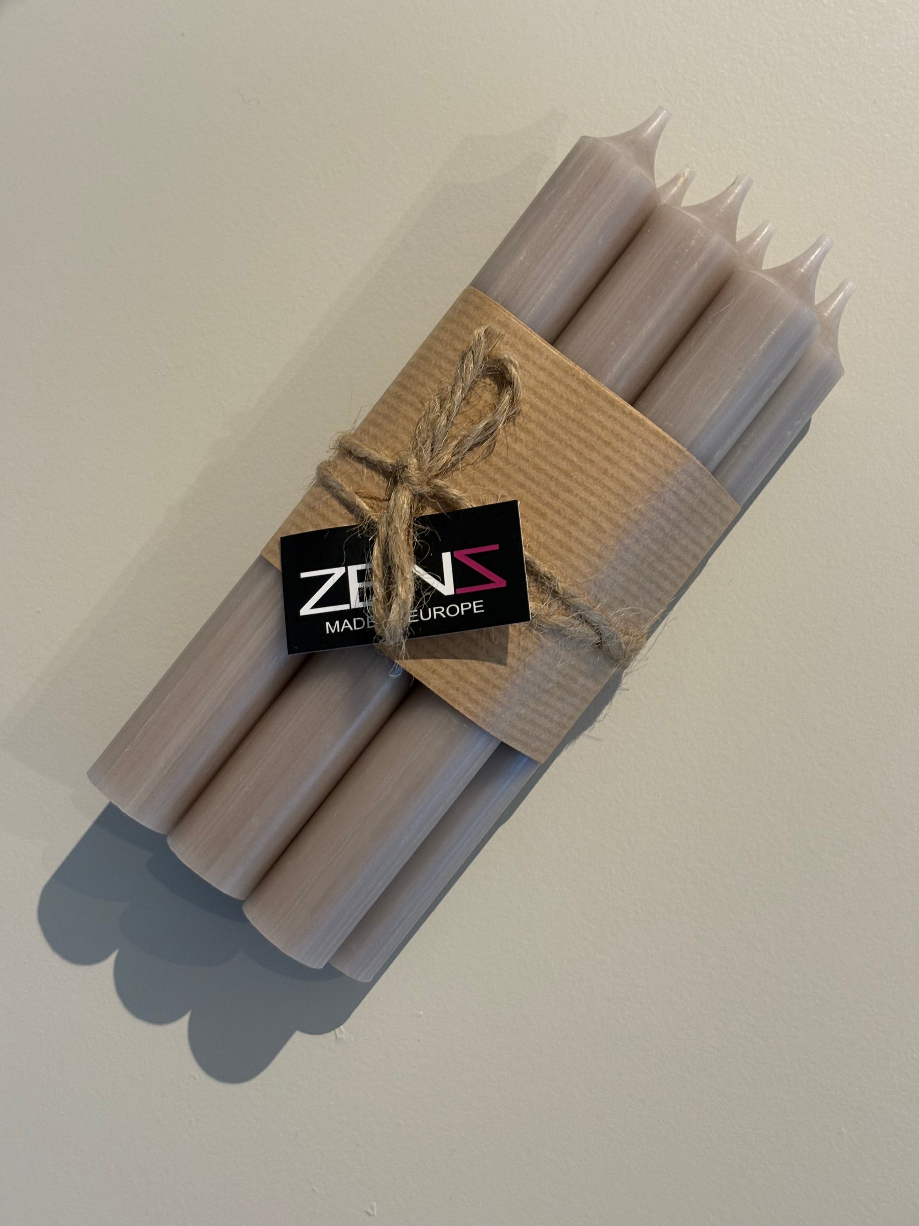 ZENZCANDEL Stabkerzen, Set of 6, Dark Taupe