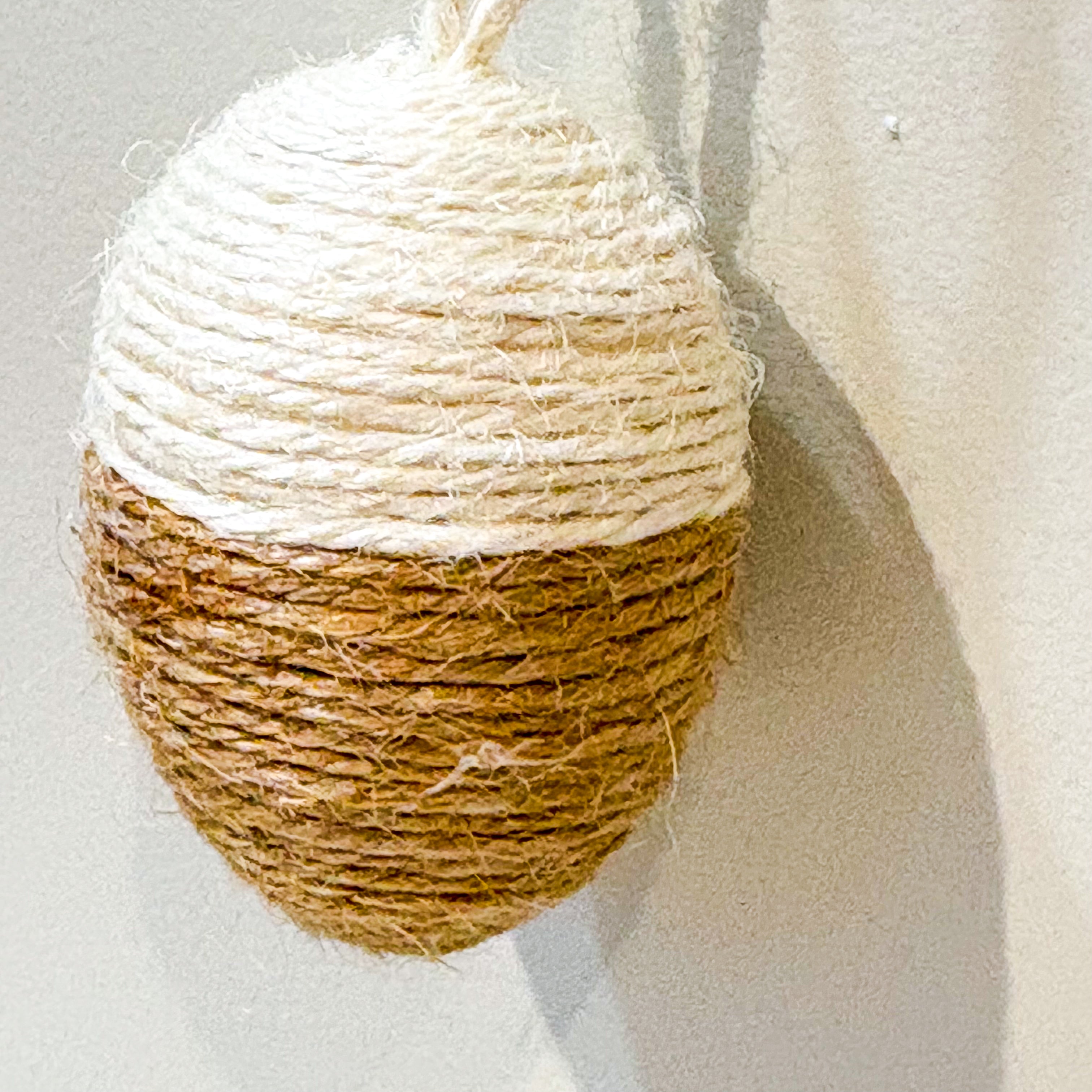 WLEGG 6erSet Eier zum Hängen mit Jute umwickelt, klein