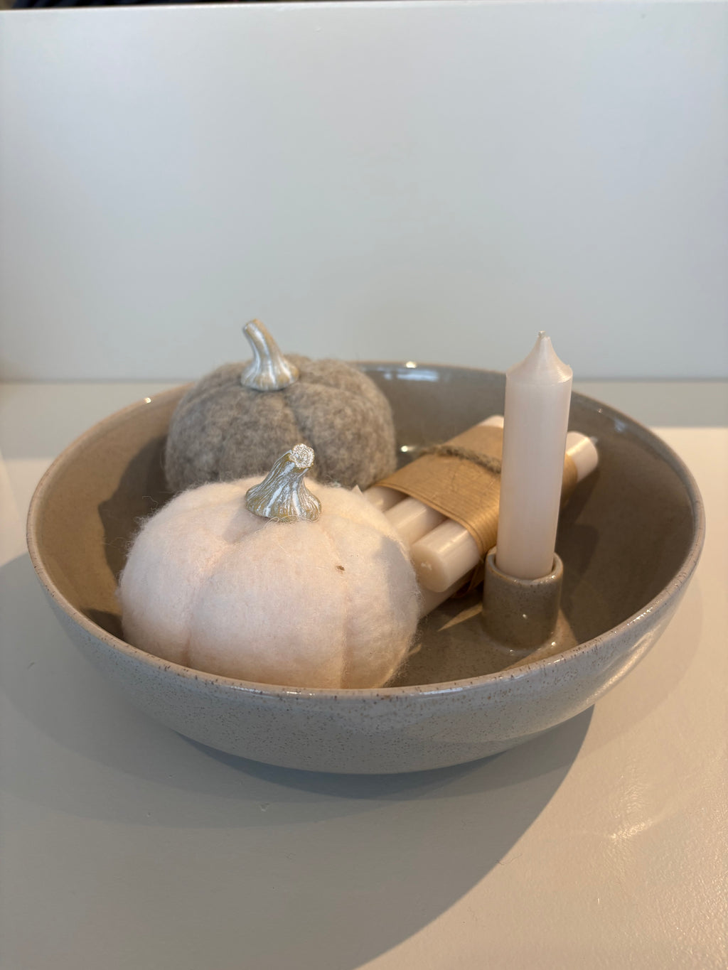 „LIDA“ Kerzenschale, groß, beige