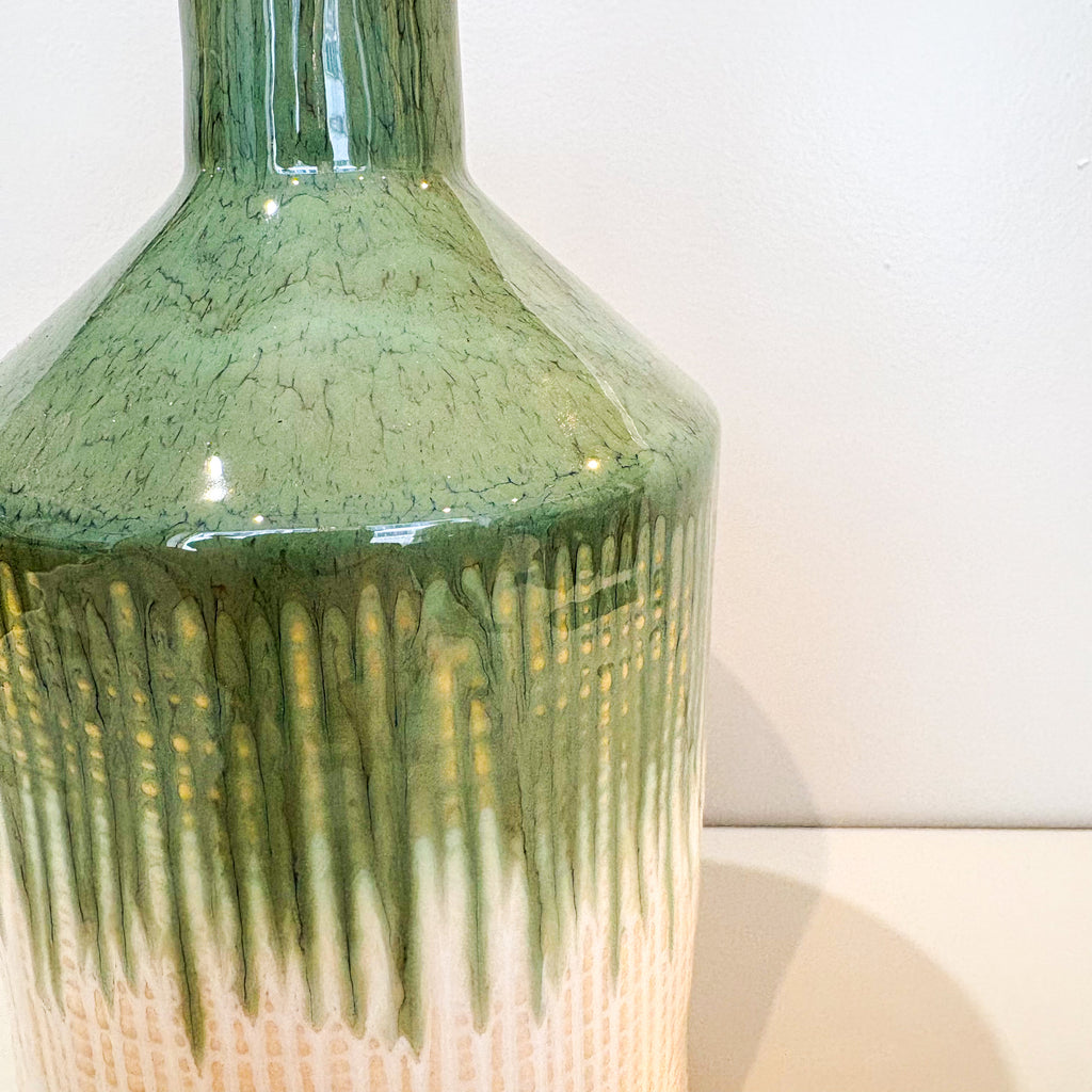 "TILLY" Vase, grün/beige