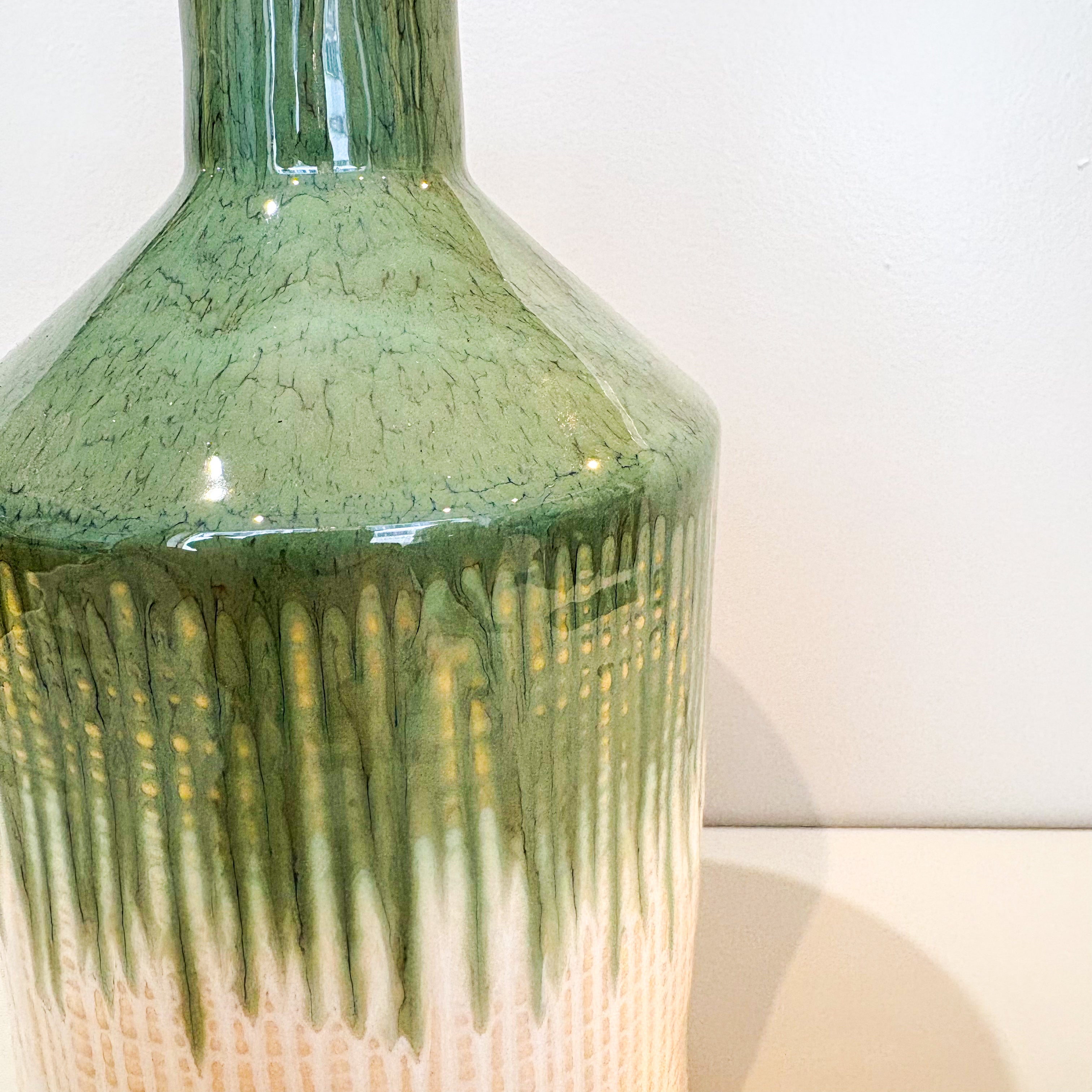 "TILLY" Vase, grün/beige