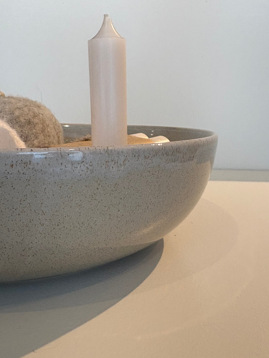 „LIDA“ Kerzenschale, groß, beige