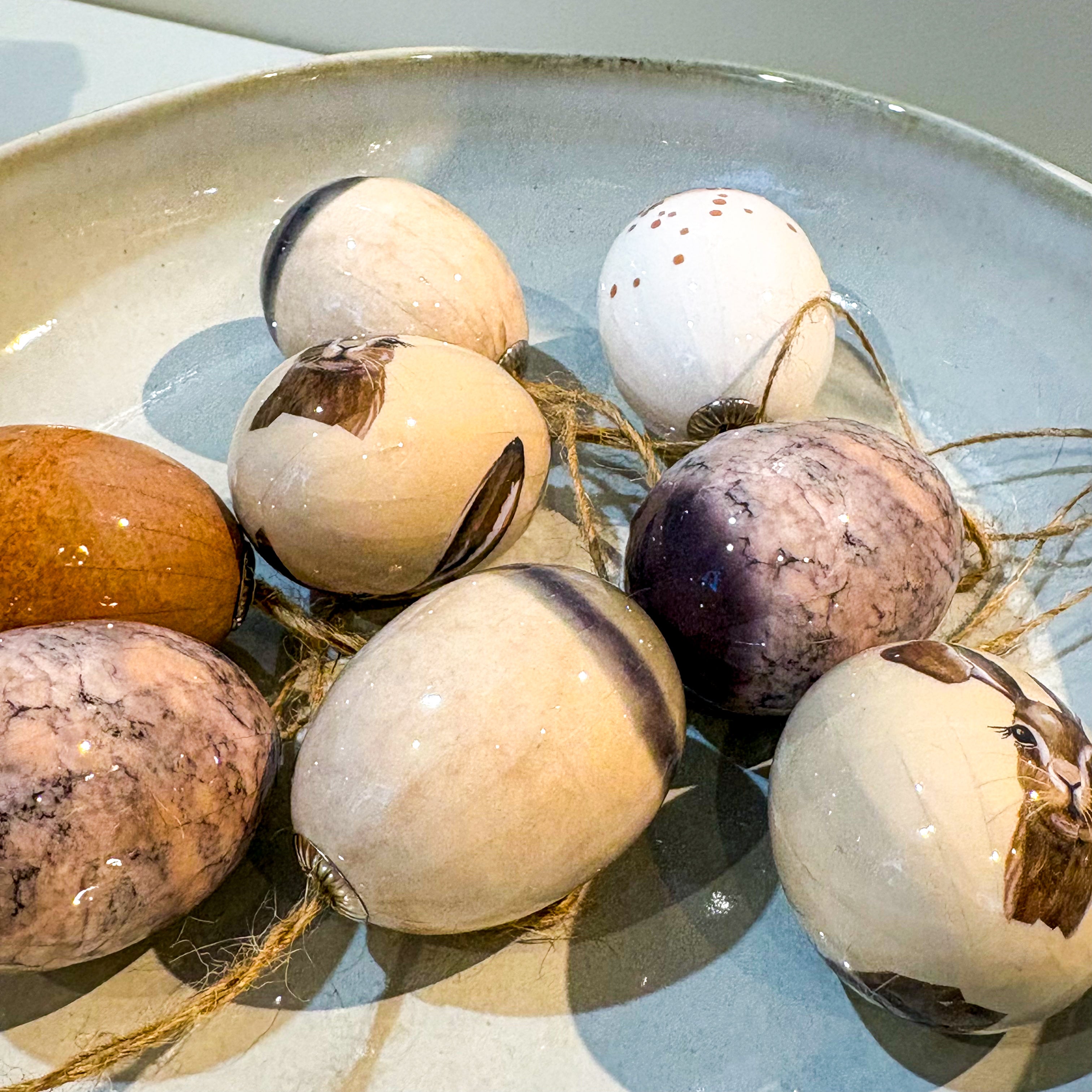 WLEGG 8erSET Eier zum Hängen, bedruckt