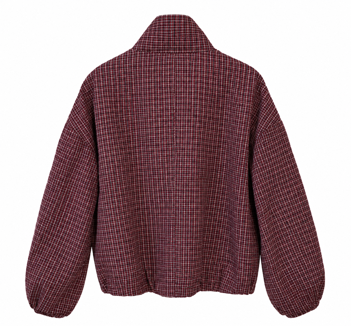 WLLENI Windbreaker Jacker, check bordeaux