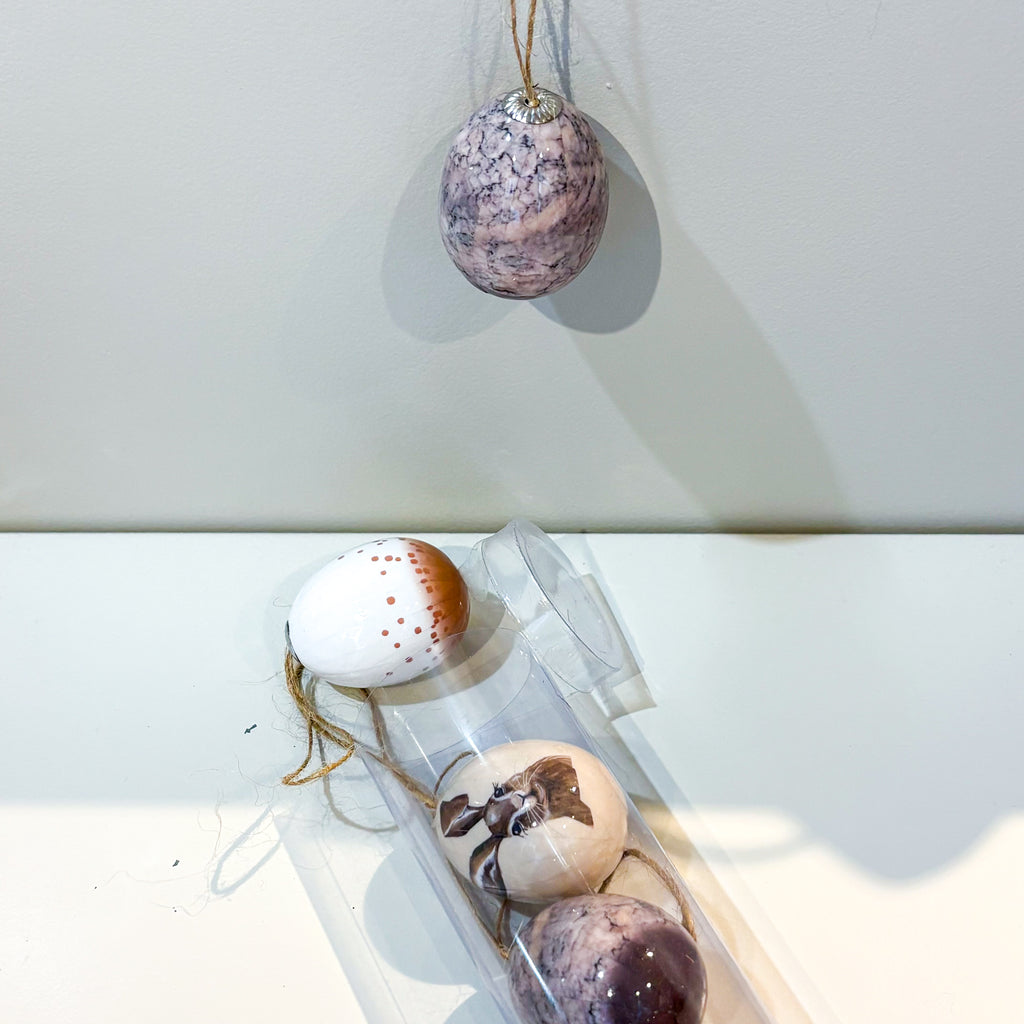 WLEGG 8erSET Eier zum Hängen, bedruckt