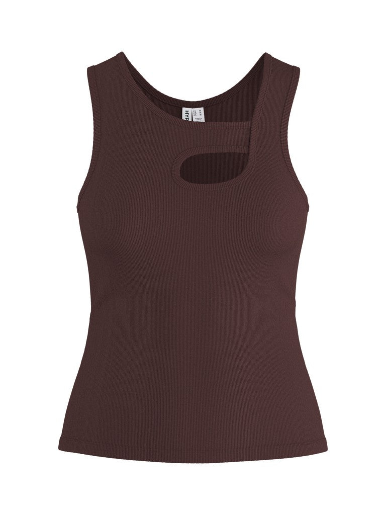 HDJUNA Cut Out Tank Top, Puce