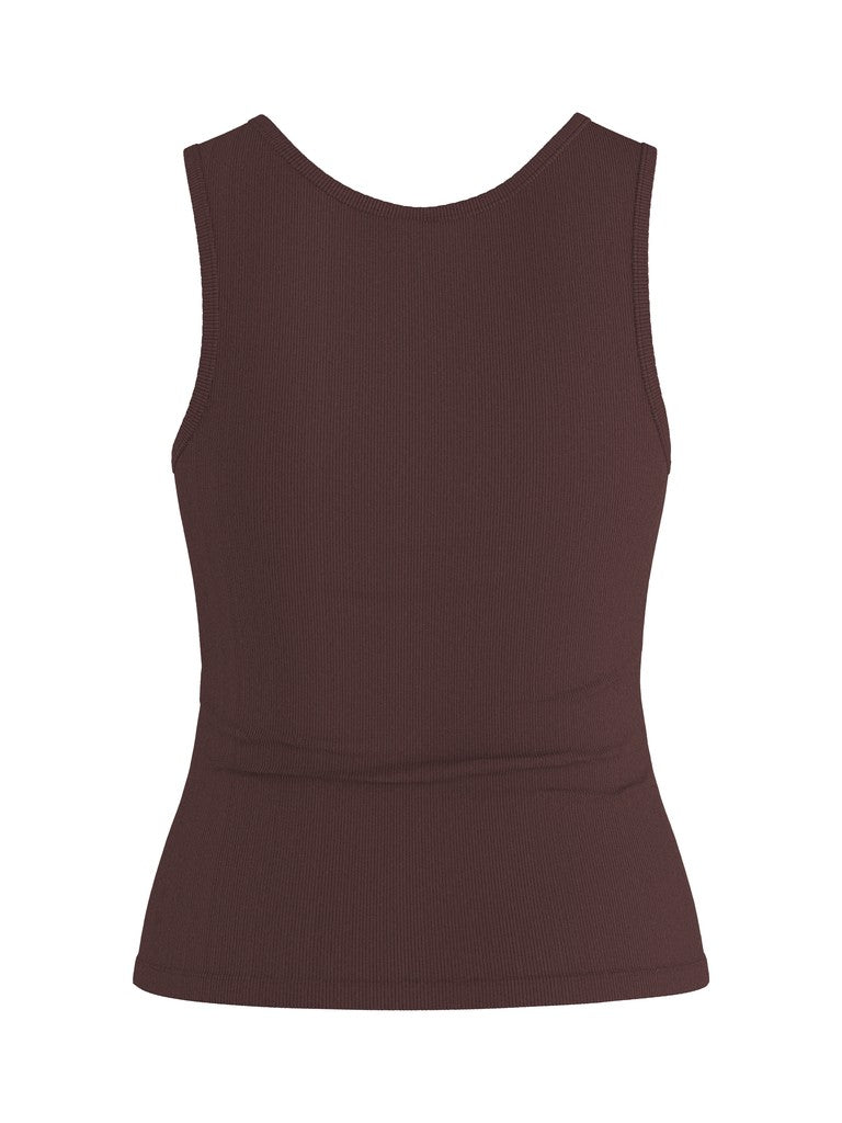 HDJUNA Cut Out Tank Top, Puce