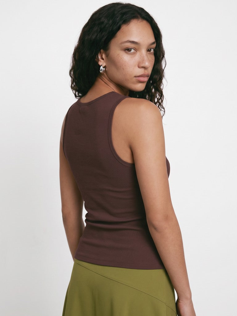 HDJUNA Cut Out Tank Top, Puce