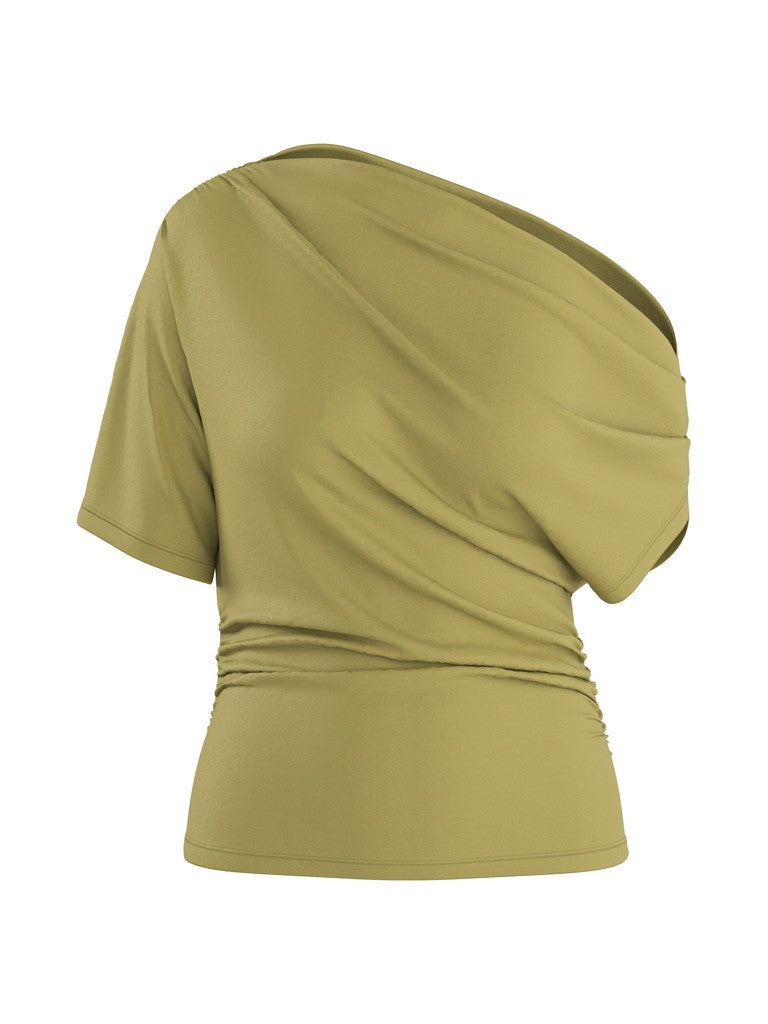 HDEMMA Draped Off-Shoulder Top, Willow