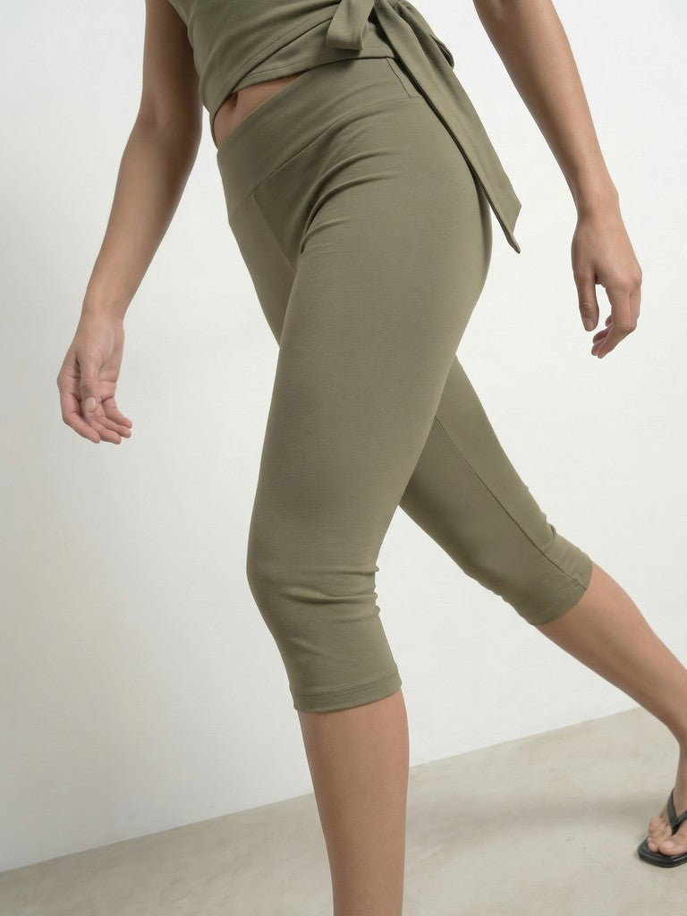 HDVINA MW Capri Pants, Tea Leaf