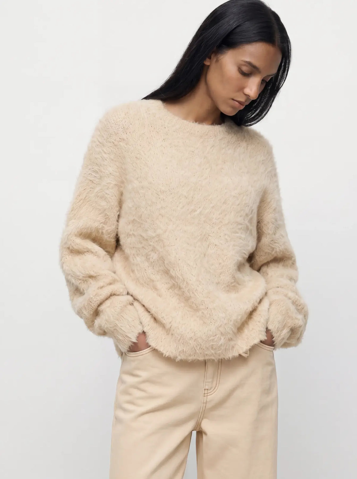 OBJHARRY Knit Pullover, Birch Melange