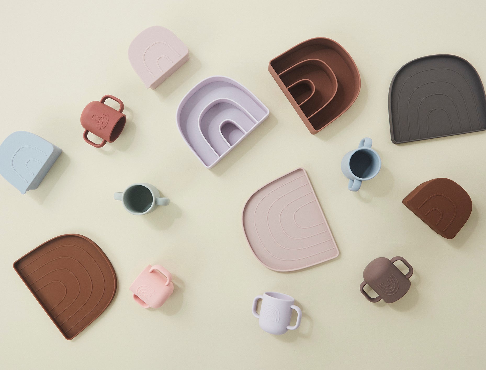 RAINBOW Teller & Schale, Choko / Vanilla