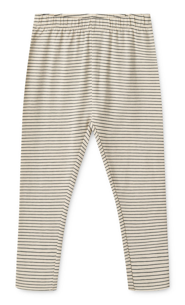 MARIE Leggings, Stripes Whale blue / Sandy