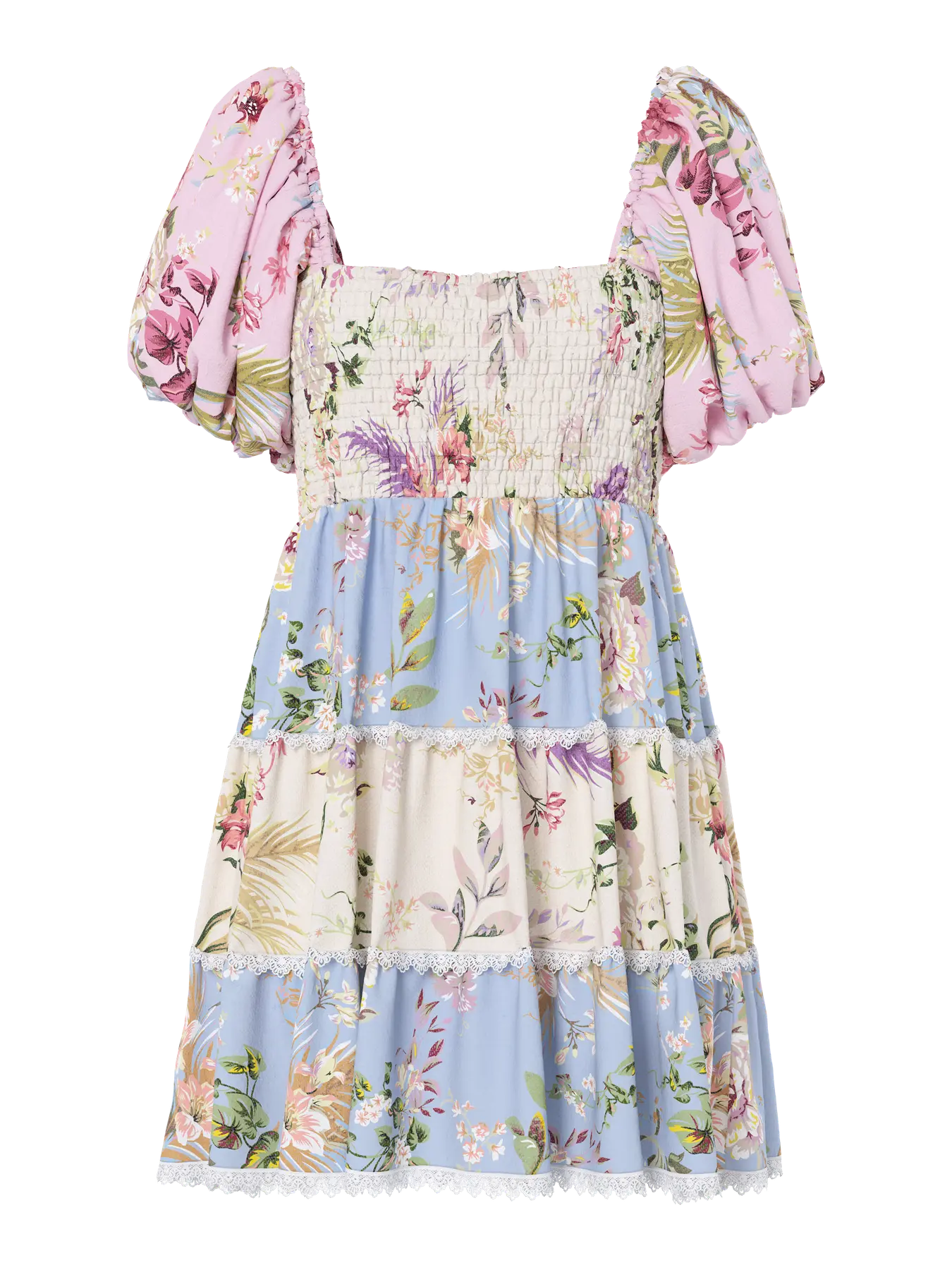 YASMESSA Short Dress, Pristine W. Ballerina / Skyway