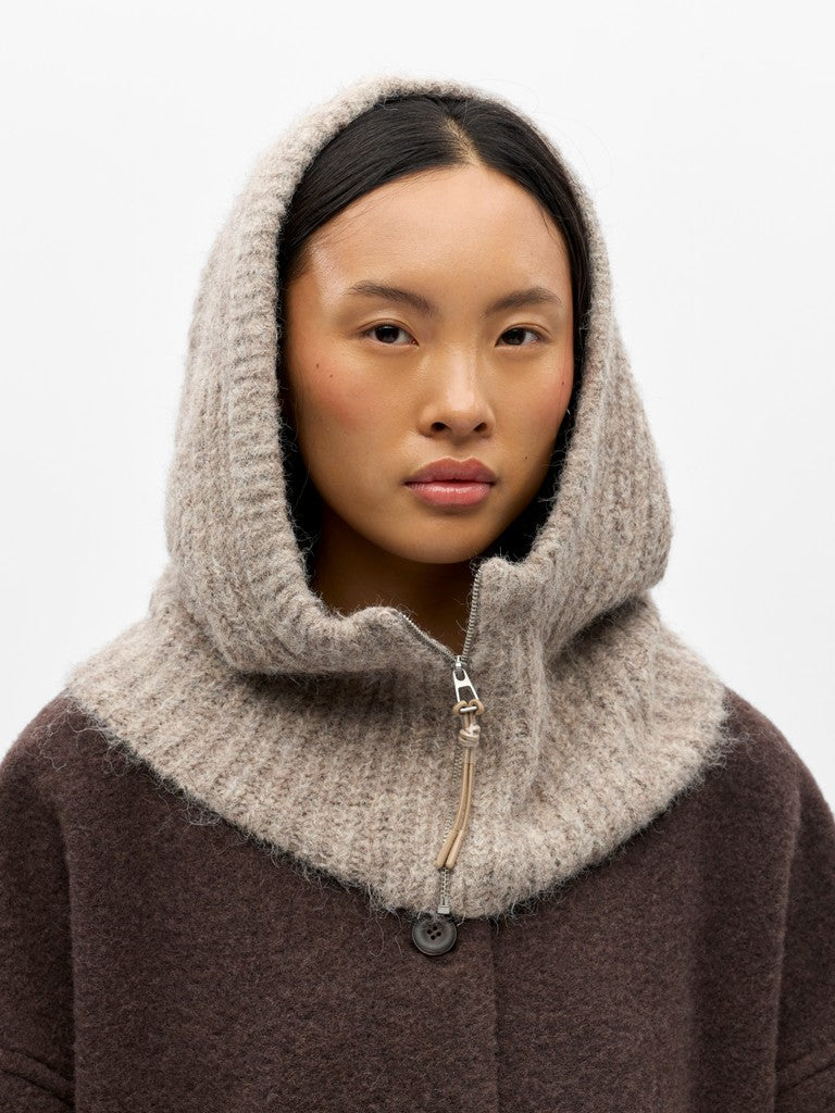 OBJMILU Zip Balaclava Div, Humus Melange