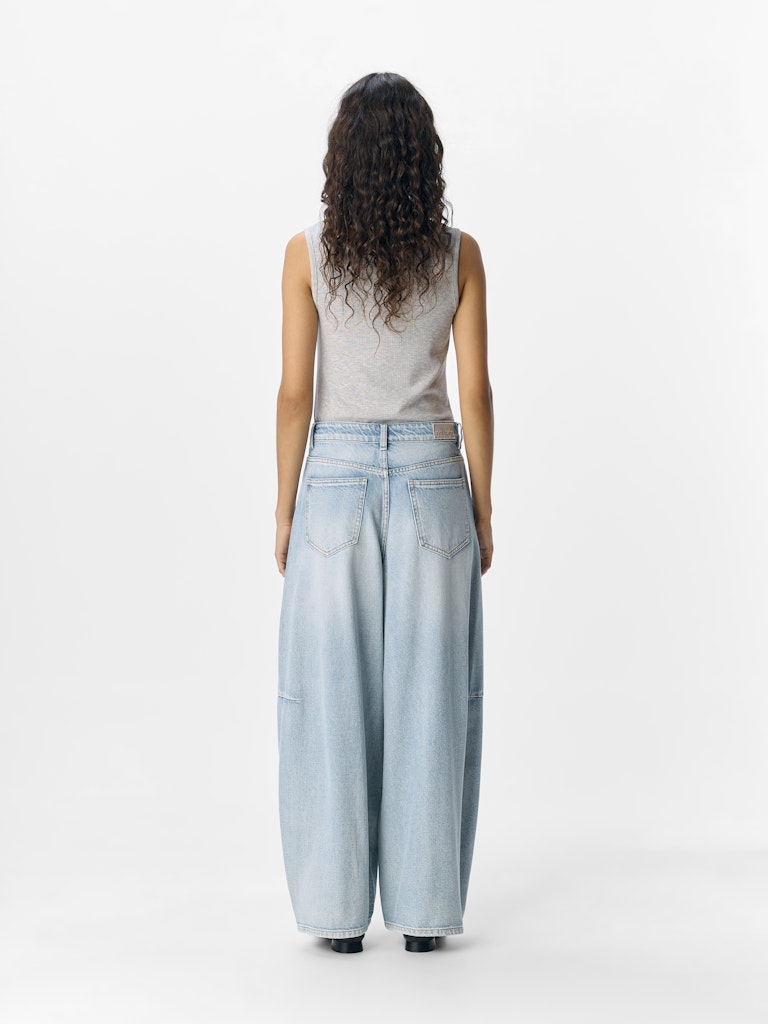 OBJMOJI ELSA MW Super Barel Jeans, light blue denim