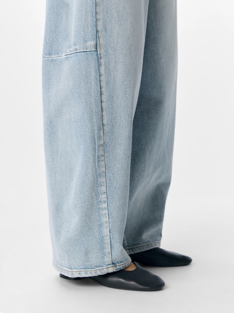 OBJMOJI ELSA MW Super Barel Jeans, light blue denim