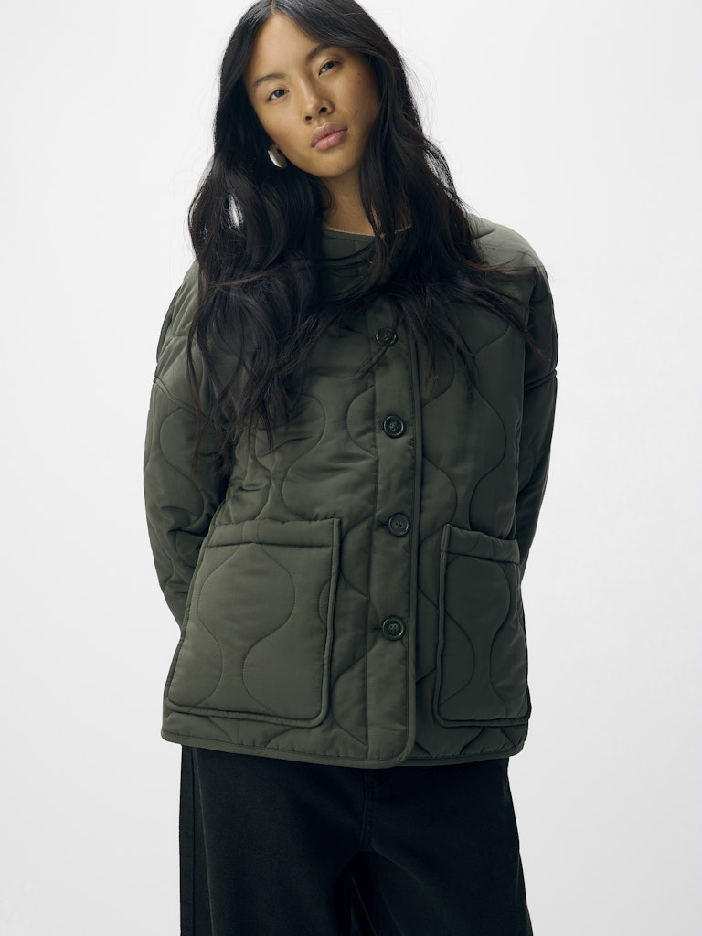 OBJALLIE LO Quilted Jacket, kambaba