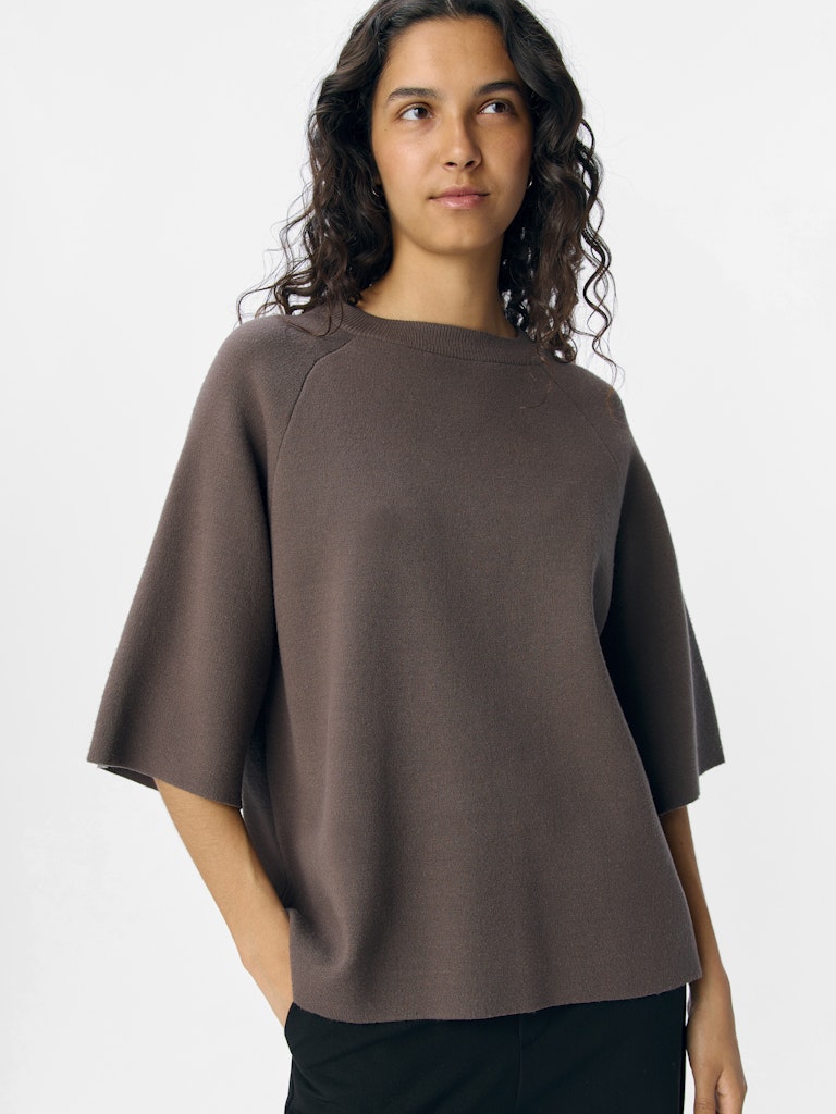 OBJREYNARD 2/4 Knit Pullover, morel