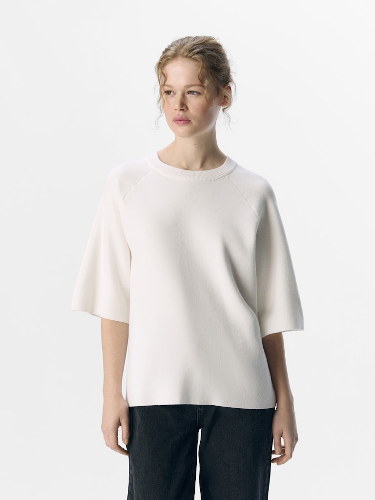 OBJREYNARD 2/4 Knit Pullover,  cloud dancer