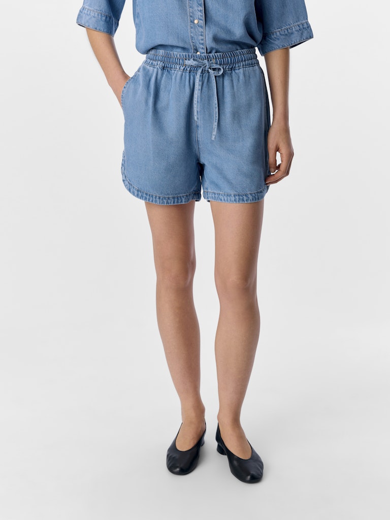OBJFRAME RE MW Shorts, light blue denim