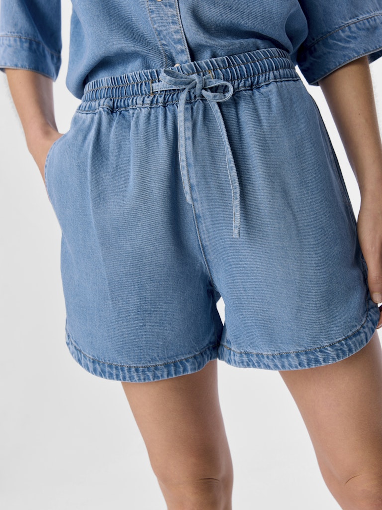 OBJFRAME RE MW Shorts, light blue denim