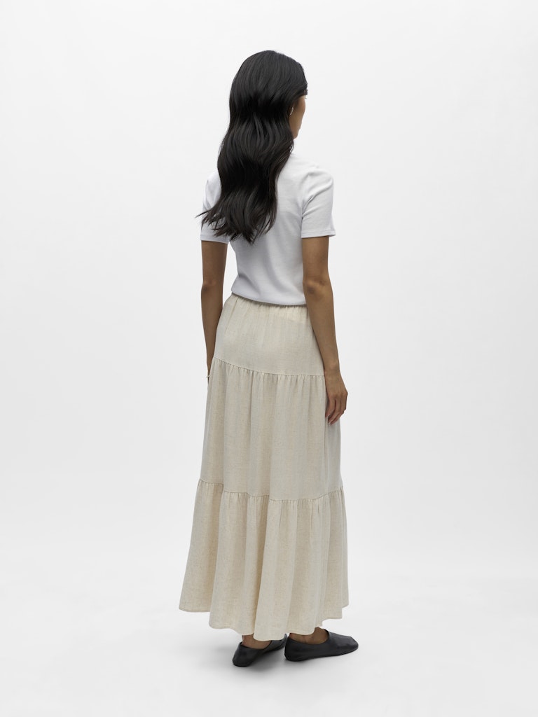 OBJSANNE MW Long Layer Skirt, sandshell