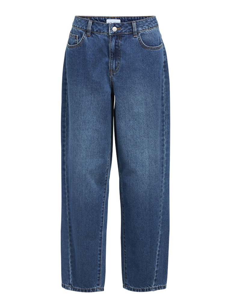 OBJMIU Zoe MW Barrel Ankle Jeans, medium blue denim