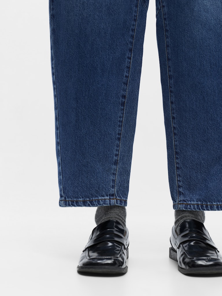 OBJMIU Zoe MW Barrel Ankle Jeans, medium blue denim