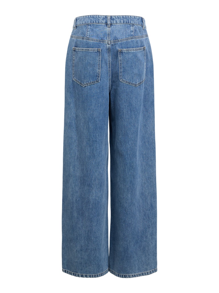 OBJLUCA MW Wide Loose Jeans, medium blue denim