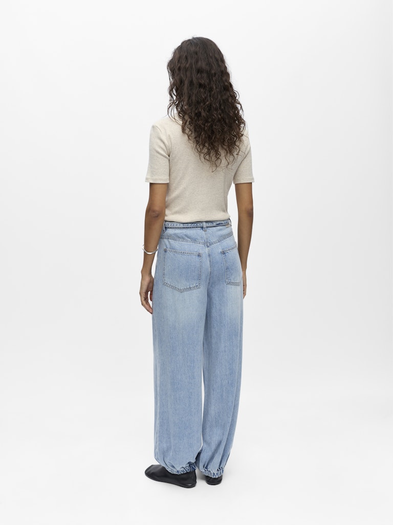 OBJLARA MW Jogger Pant, Light Blue Denim