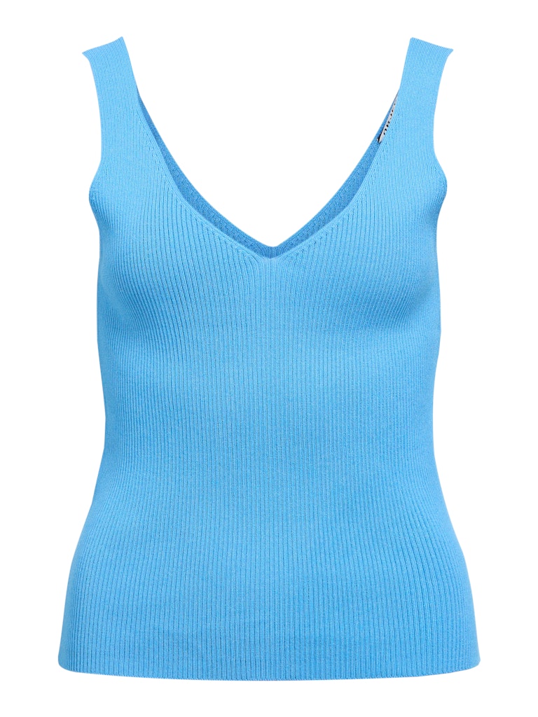 OBJKUNI Thess Singlet Knit Top, Azure Blue