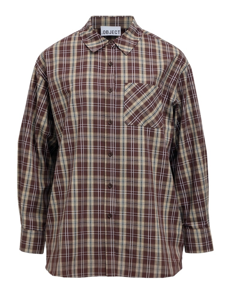 OBJKEKY Loose Shirt, seal brown