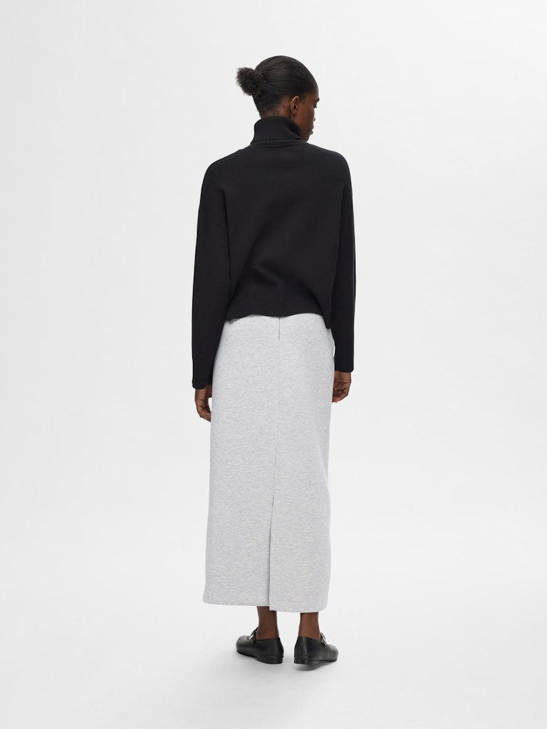 SLFJAMILA Midi Skirt, light grey melange